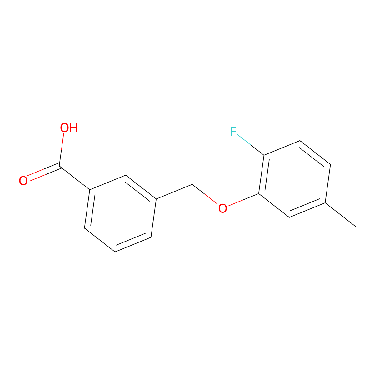 3-[(2-Fluoro-5-methylphenoxy)methyl]benzoic acid molecular structure, CAS 1481419-54-8