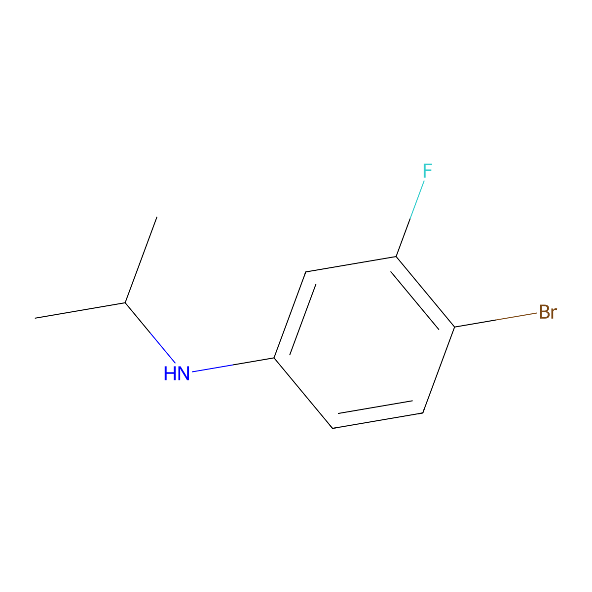 4-bromo-3-fluoro-N-(propan-2-yl)aniline molecular structure, CAS 1481421-15-1