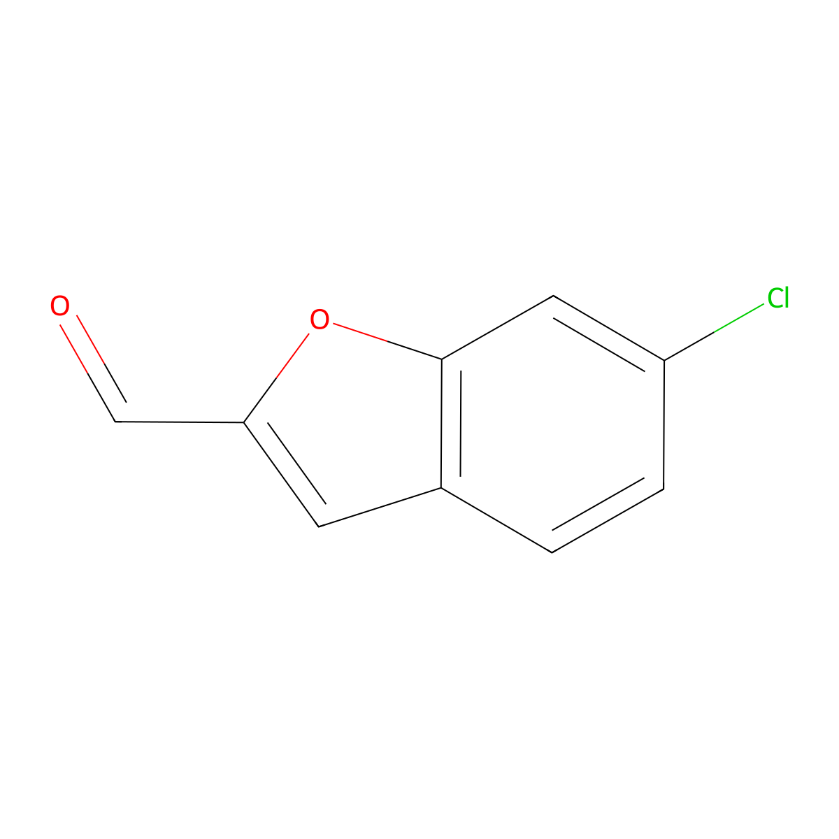 6-Chloro-1-benzofuran-2-carbaldehyde molecular structure, CAS 1481421-34-4