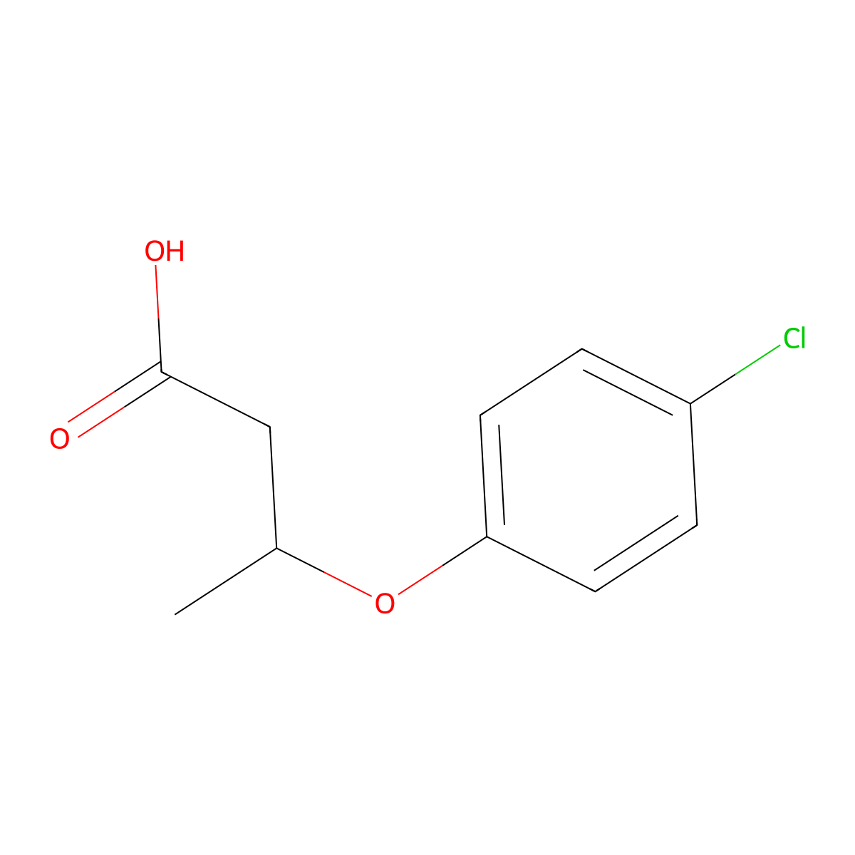 (R)-3-(4-Chlorophenoxy)butanoic acid molecular structure, CAS 148144-58-5