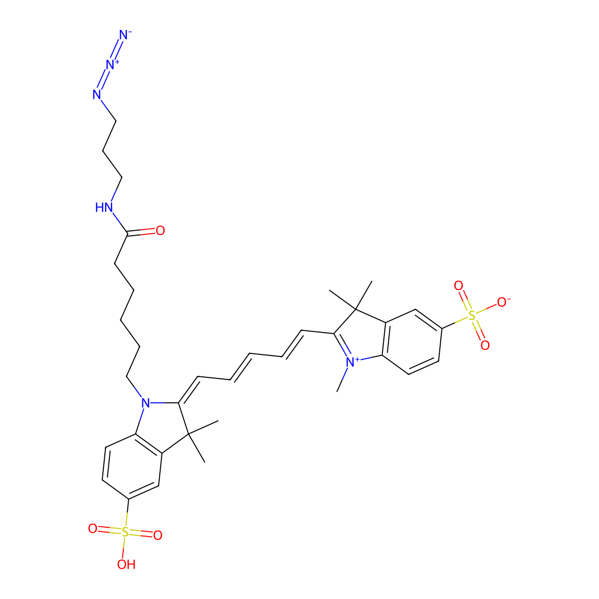 Sulfo-Cy5-N3 molecular structure, CAS 1481447-40-8