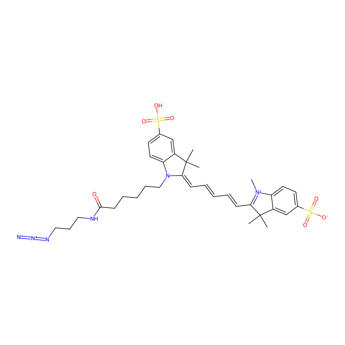 Sulfo-Cy5-N3 molecular structure, CAS 1481447-40-8