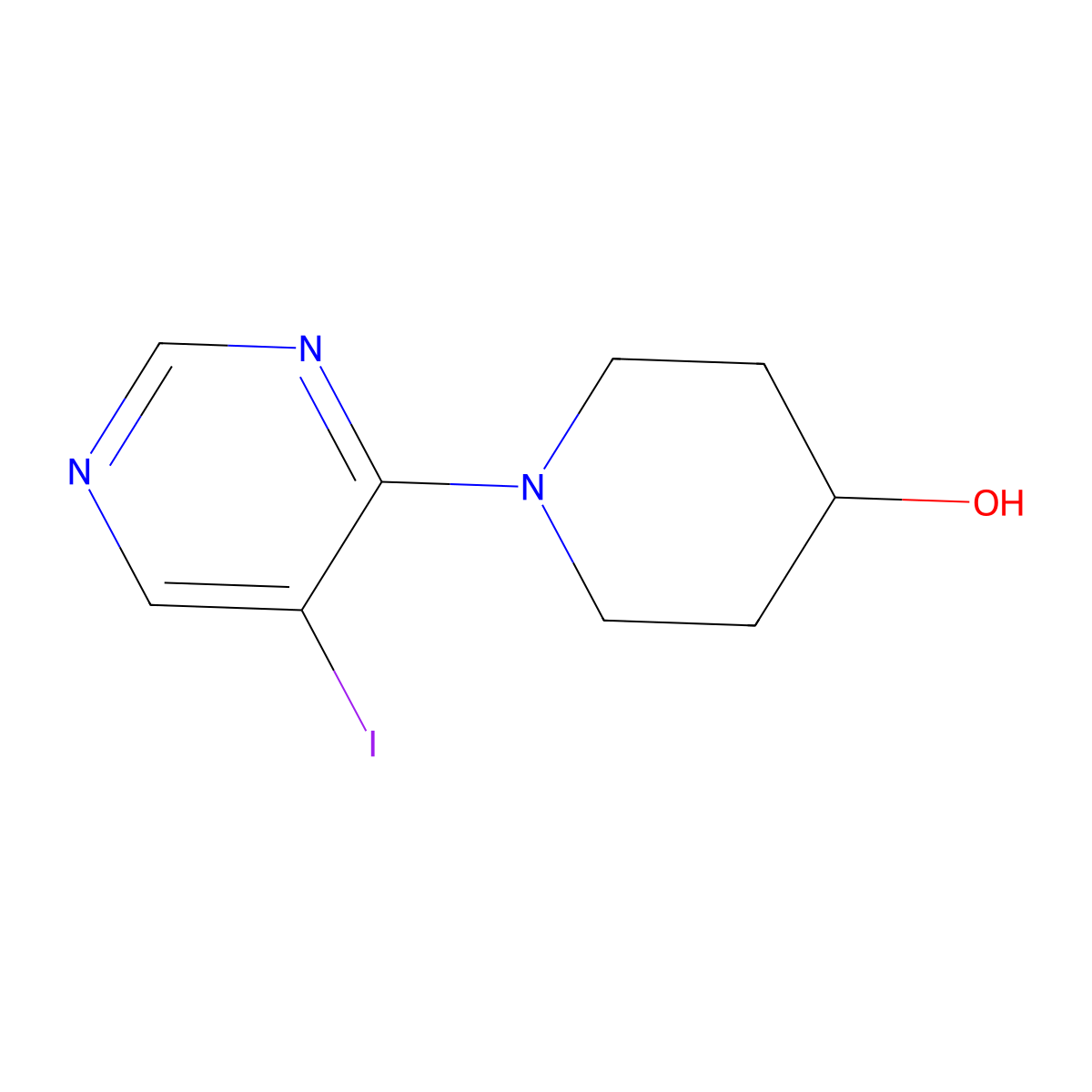 1-(5-Iodopyrimidin-4-yl)piperidin-4-ol molecular structure, CAS 1481457-79-7