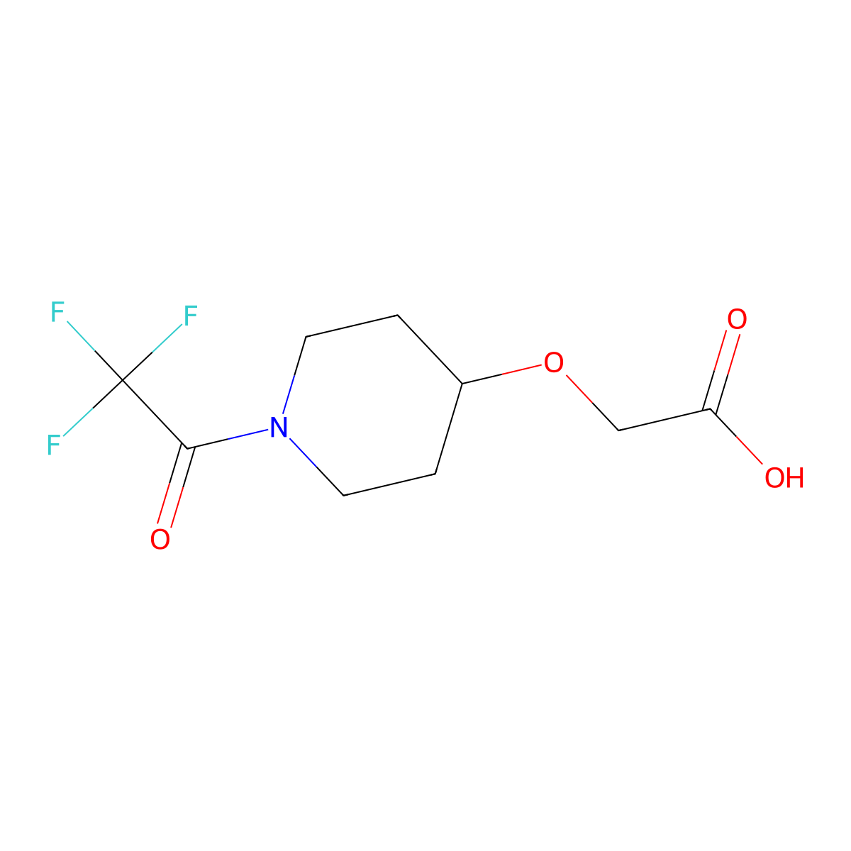 2-{[1-(Trifluoroacetyl)piperidin-4-yl]oxy}acetic acid molecular structure, CAS 1481470-74-9