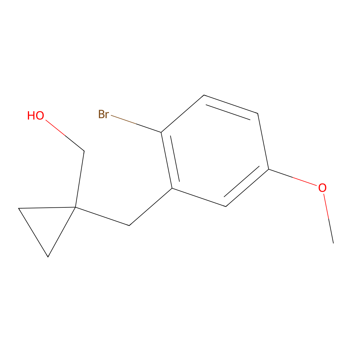 (1-(2-Bromo-5-methoxybenzyl)cyclopropyl)methanol molecular structure, CAS 1481472-21-2