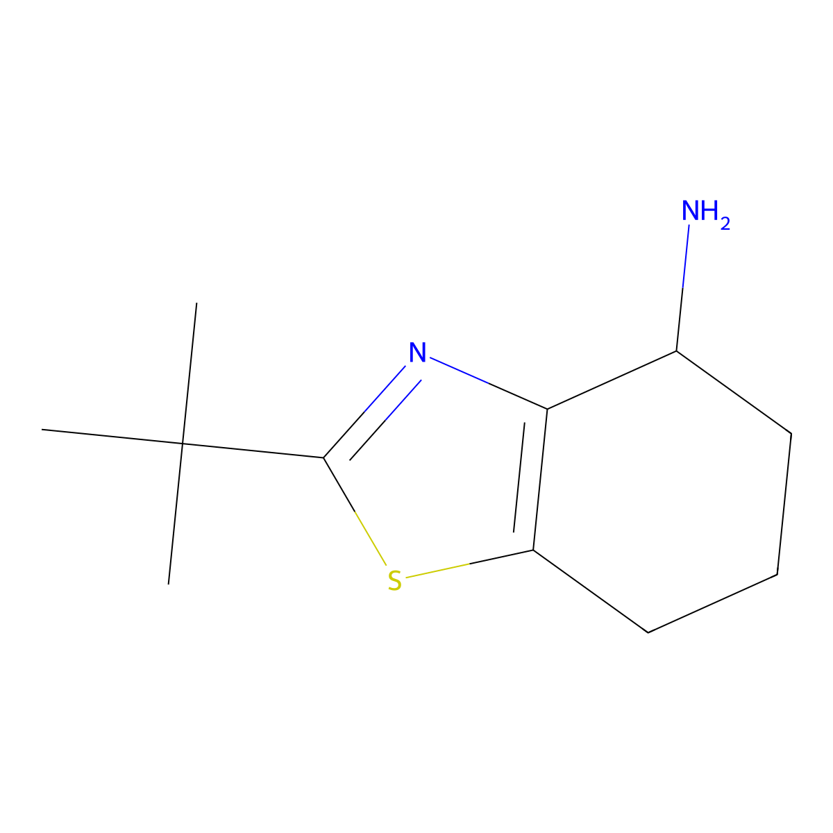 2-Tert-butyl-4,5,6,7-tetrahydro-1,3-benzothiazol-4-amine molecular structure, CAS 1481478-24-3
