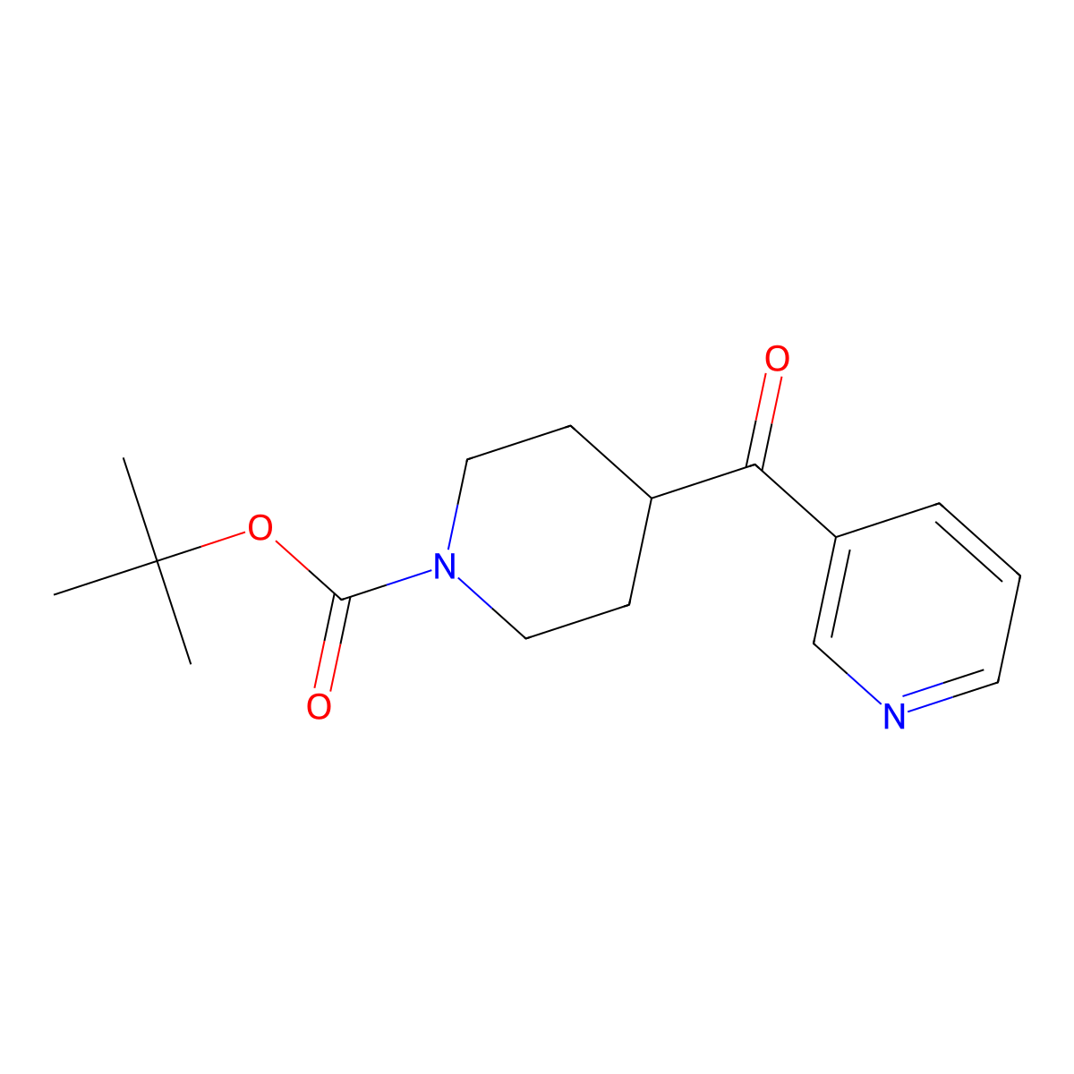 tert-Butyl 4-nicotinoylpiperidine-1-carboxylate molecular structure, CAS 148148-35-0