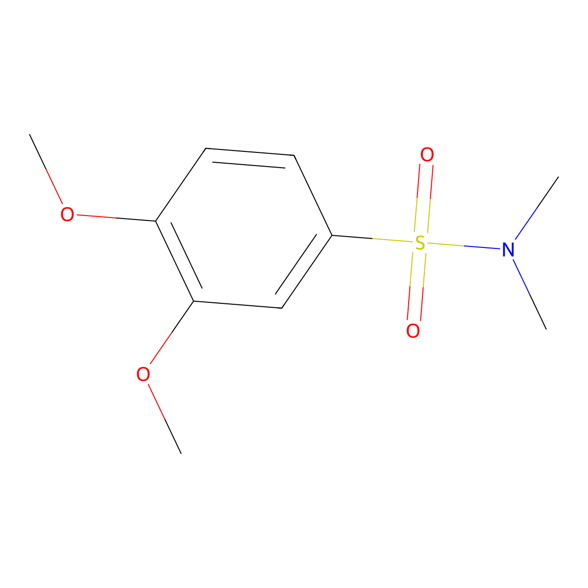 3,4-dimethoxy-N,N-dimethylbenzenesulfonamide molecular structure, CAS 148148-46-3