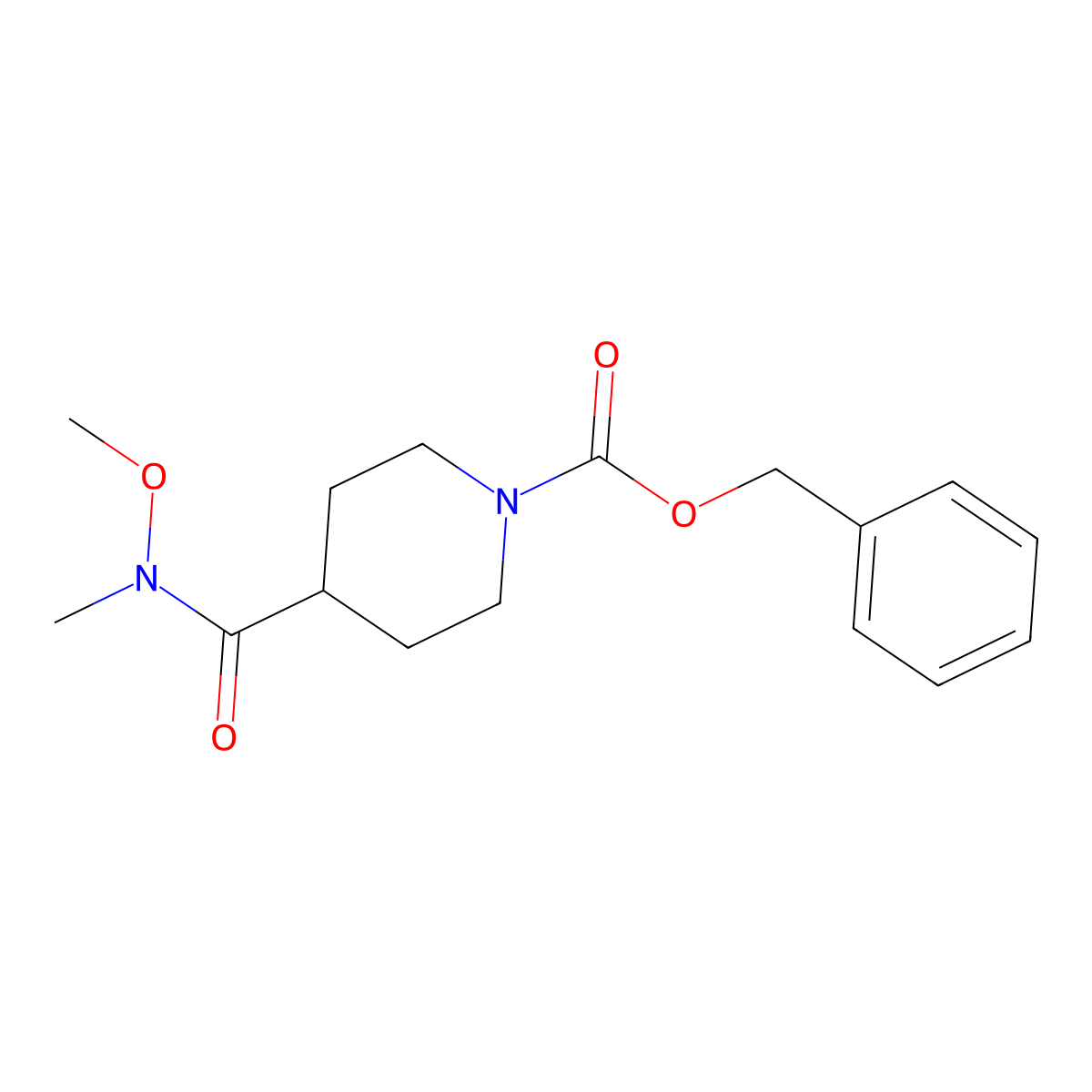 Benzyl 4-(methoxy(methyl)carbamoyl)piperidine-1-carboxylate molecular structure, CAS 148148-48-5