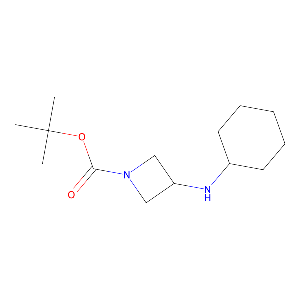 Tert-butyl 3-(cyclohexylamino)azetidine-1-carboxylate molecular structure, CAS 1481480-76-5