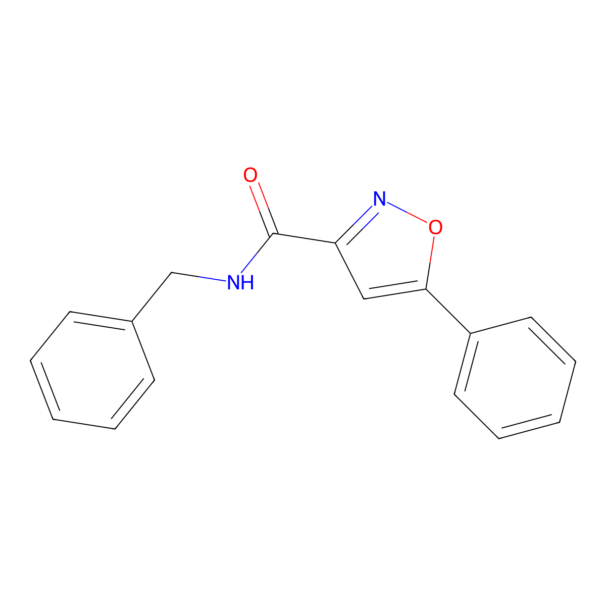 N-benzyl-5-phenyl-1,2-oxazole-3-carboxamide molecular structure, CAS 148149-31-9