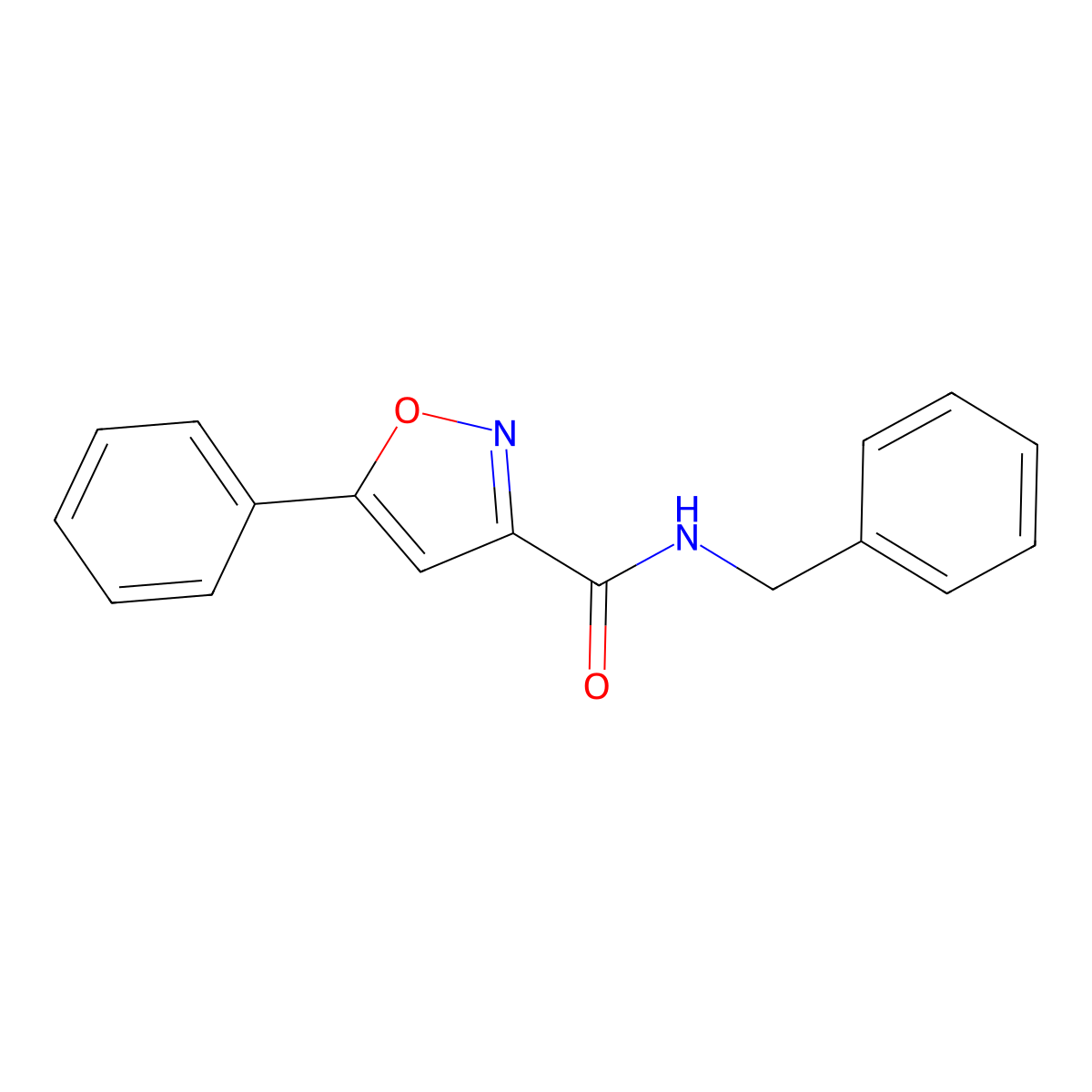 N-benzyl-5-phenyl-1,2-oxazole-3-carboxamide molecular structure, CAS 148149-31-9