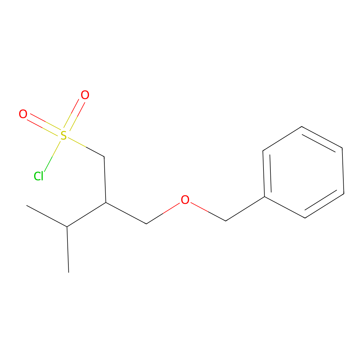 2-((Benzyloxy)methyl)-3-methylbutane-1-sulfonyl chloride molecular structure, CAS 1481497-18-0