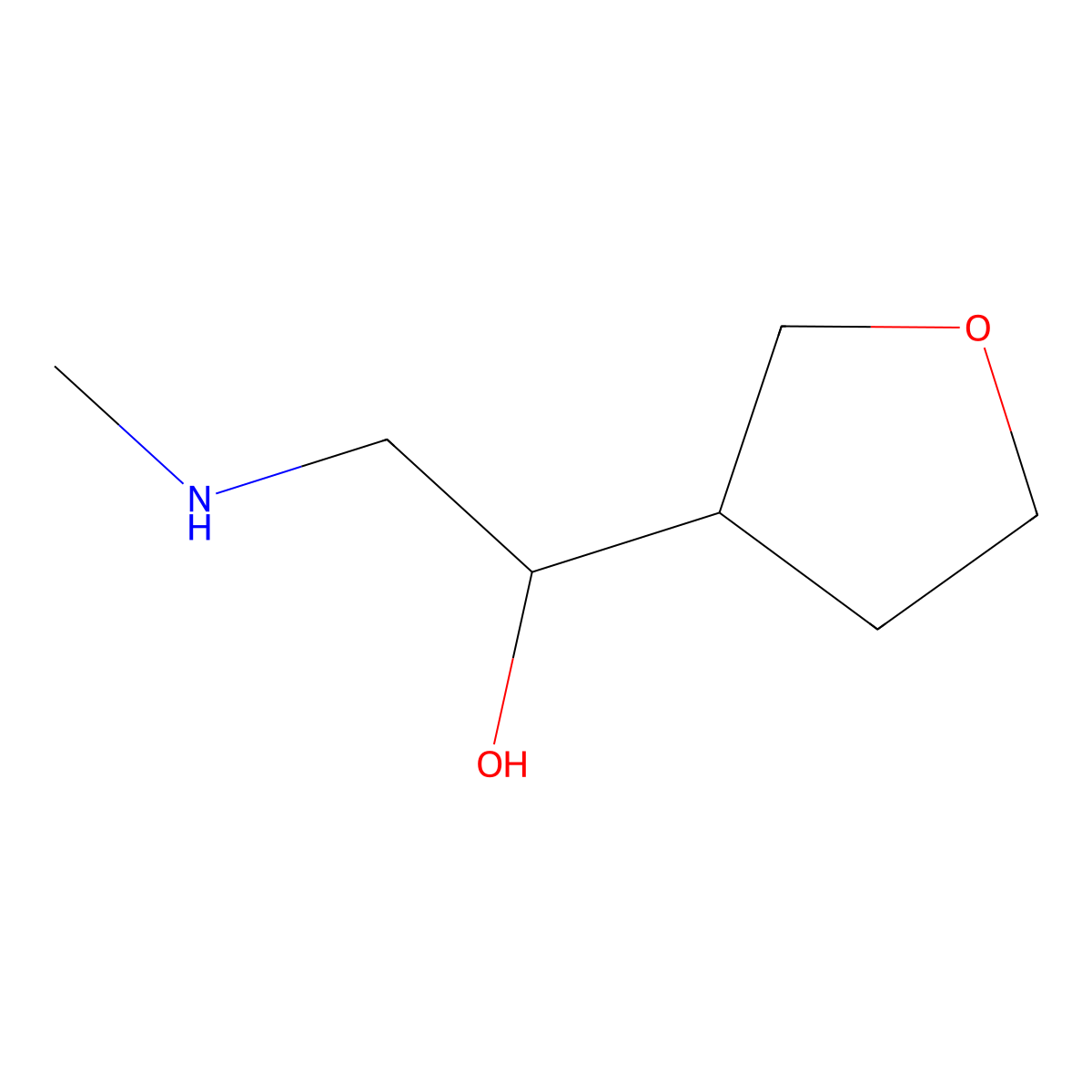 2-(Methylamino)-1-(oxolan-3-yl)ethan-1-ol molecular structure, CAS 1481497-31-7