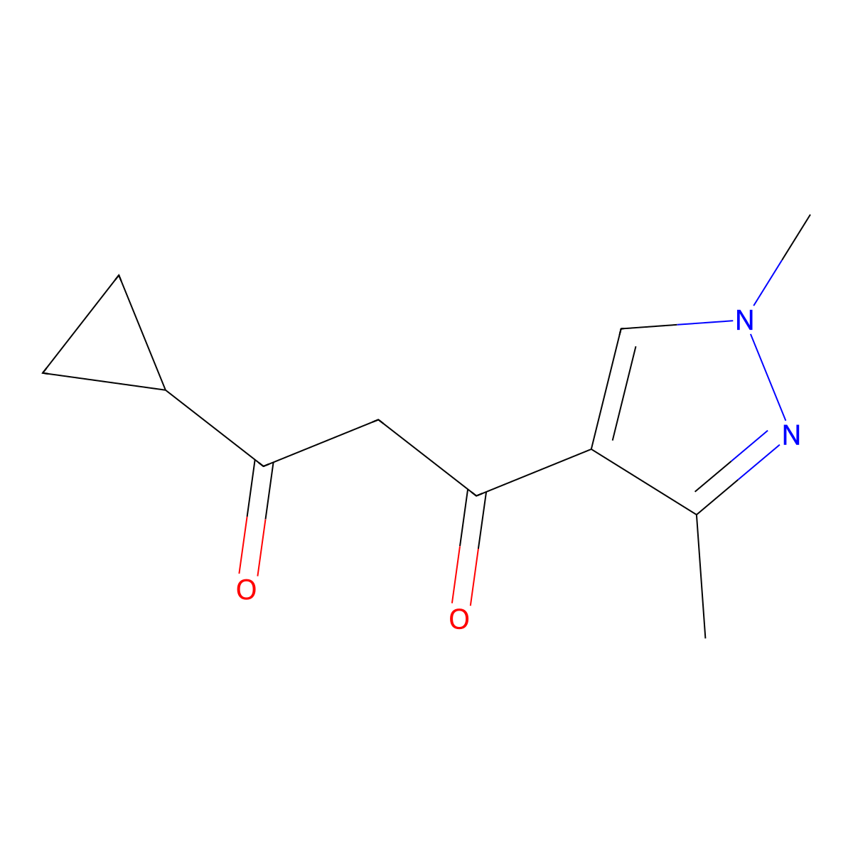 1-Cyclopropyl-3-(1,3-dimethyl-1h-pyrazol-4-yl)propane-1,3-dione molecular structure, CAS 1481500-25-7