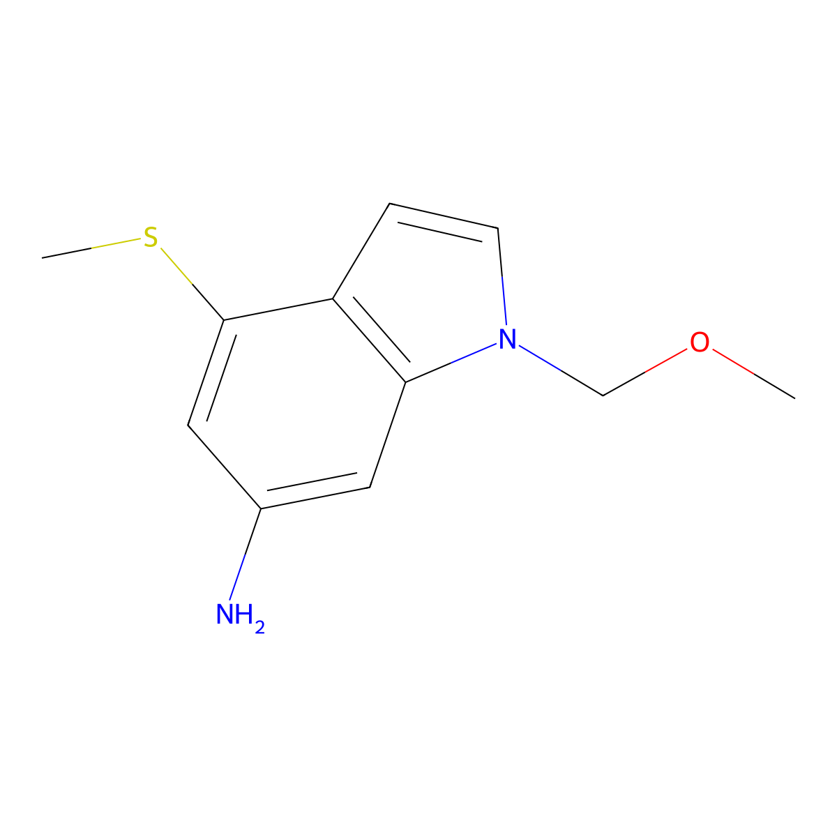1-(Methoxymethyl)-4-(methylthio)-1h-indol-6-amine molecular structure, CAS 1481506-49-3