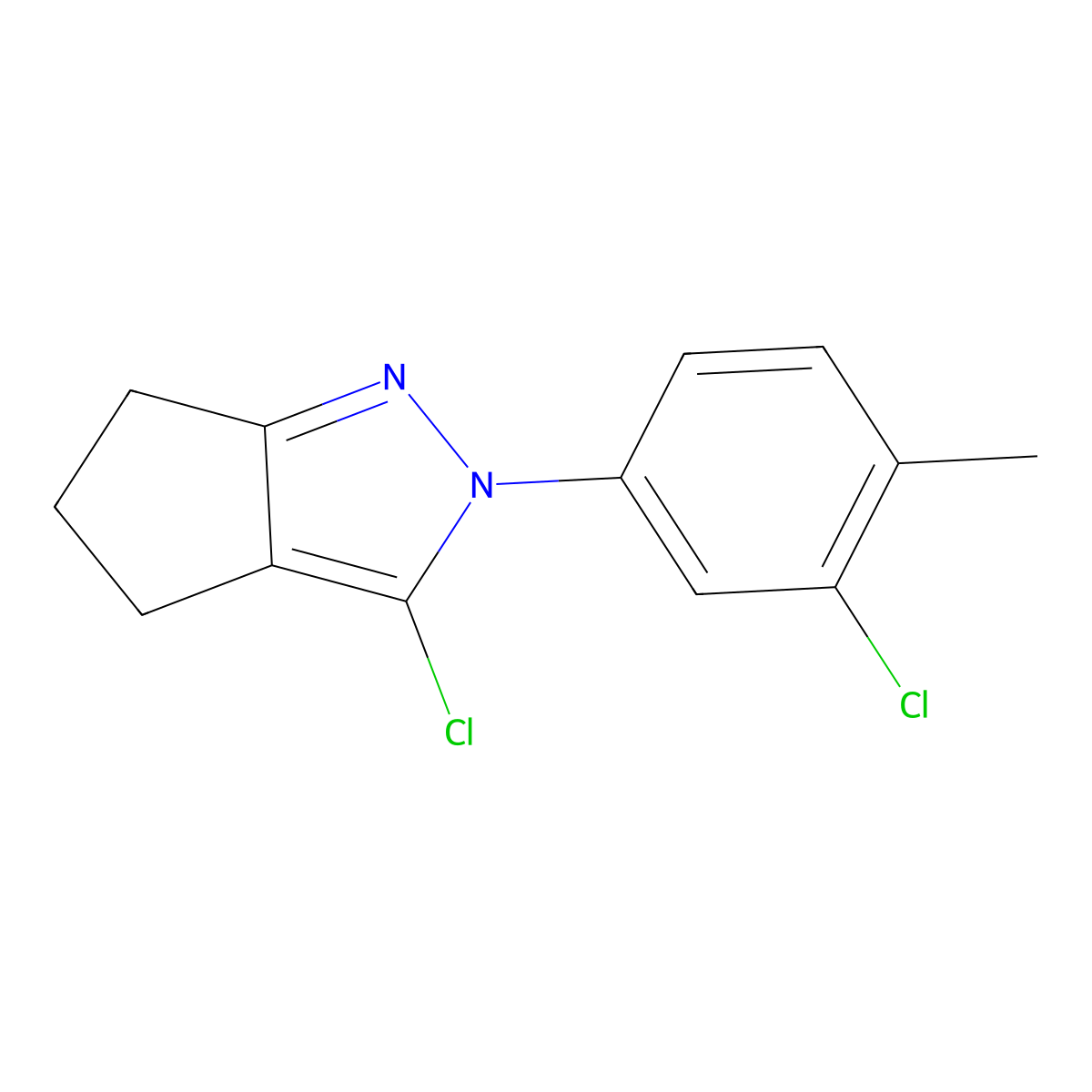 3-chloro-2-(3-chloro-4-methylphenyl)-2H,4H,5H,6H-cyclopenta[c]pyrazole molecular structure, CAS 1481510-25-1