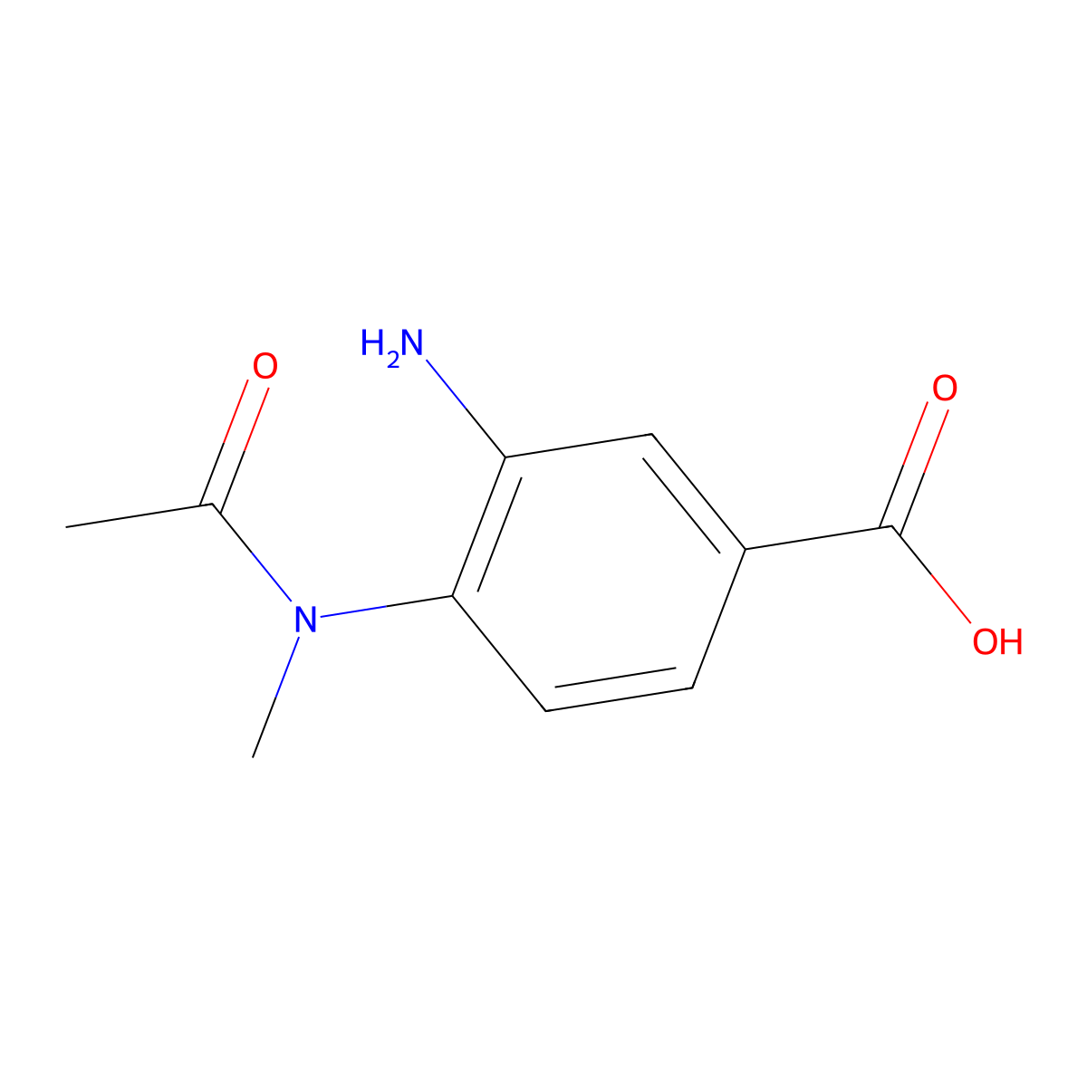 3-amino-4-(N-methylacetamido)benzoic acid molecular structure, CAS 1481513-27-2