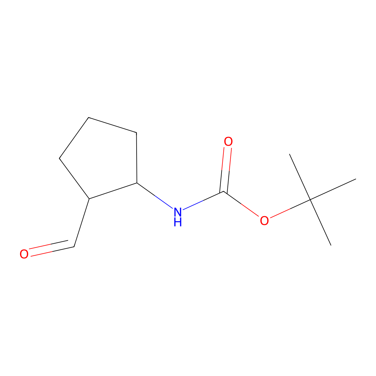 tert-Butyl N-(2-formylcyclopentyl)carbamate molecular structure, CAS 1481532-24-4