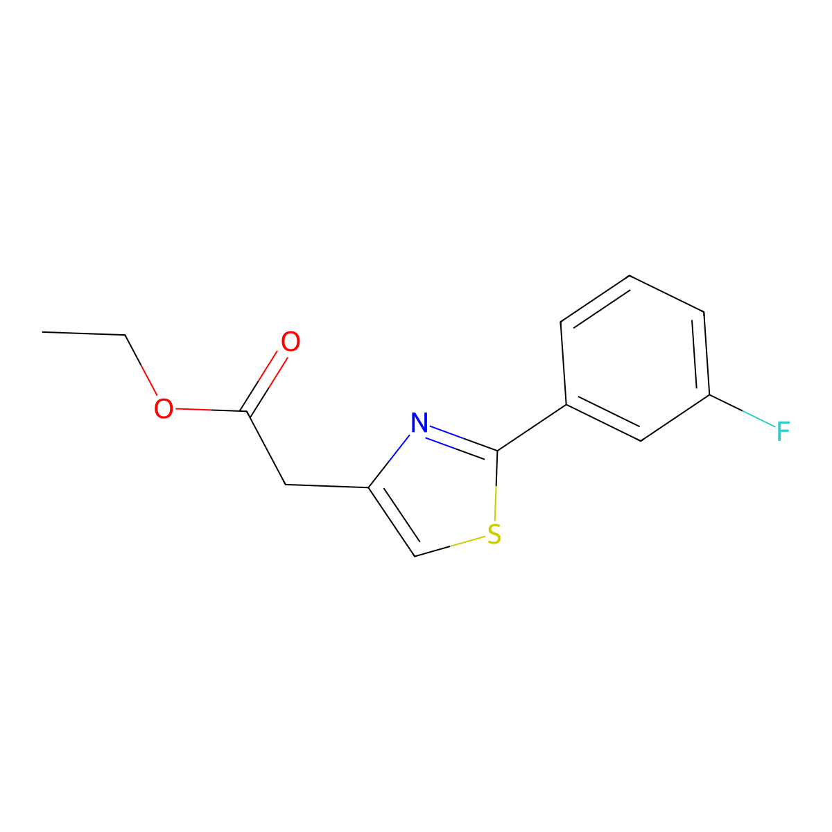 Ethyl 2-[2-(3-fluorophenyl)-1,3-thiazol-4-yl]acetate molecular structure, CAS 1481554-79-3