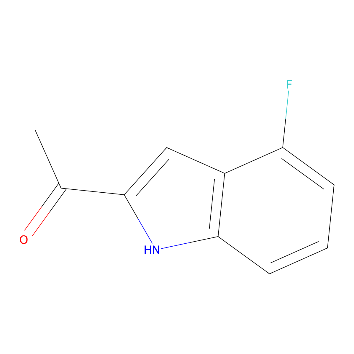 1-(4-Fluoro-1H-indol-2-yl)ethanone molecular structure, CAS 1481558-12-6
