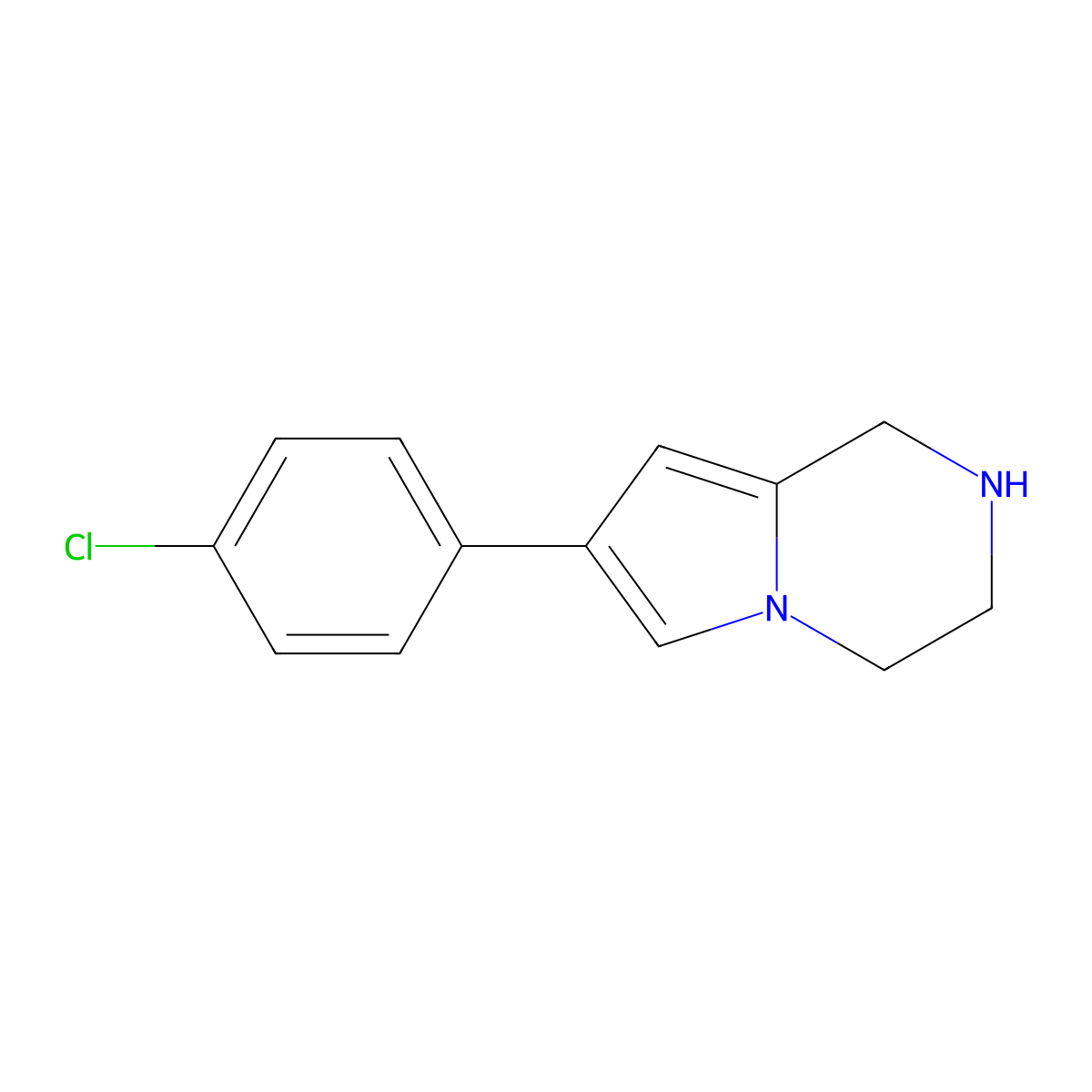 7-(4-Chlorophenyl)-1,2,3,4-tetrahydropyrrolo[1,2-a]pyrazine molecular structure, CAS 1481564-27-5
