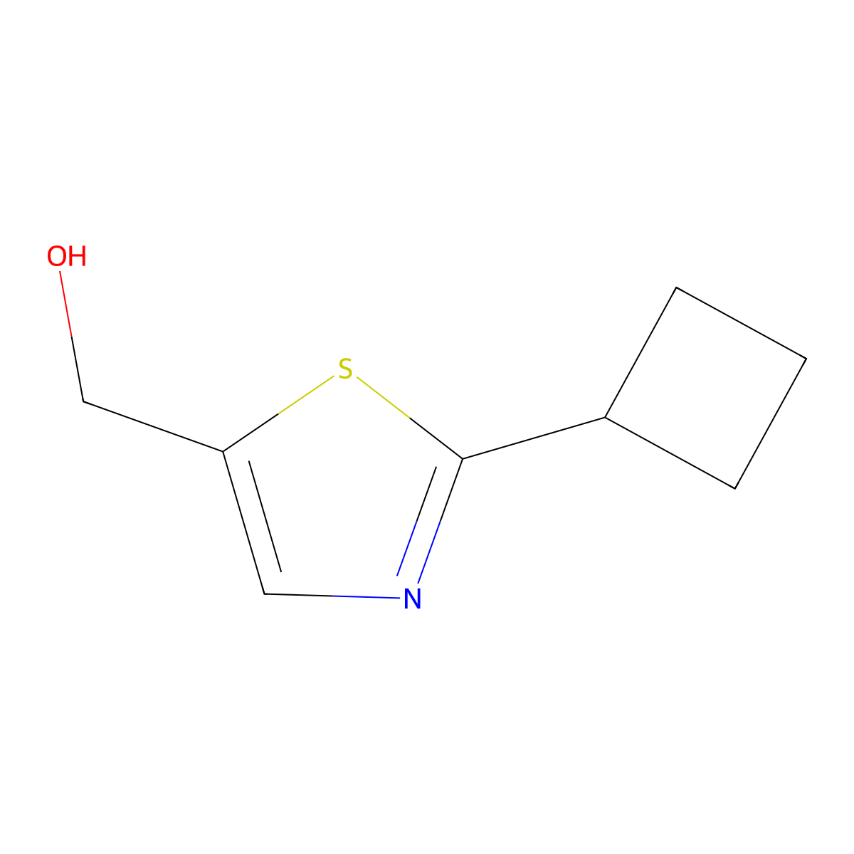(2-Cyclobutylthiazol-5-yl)methanol molecular structure, CAS 1481569-97-4