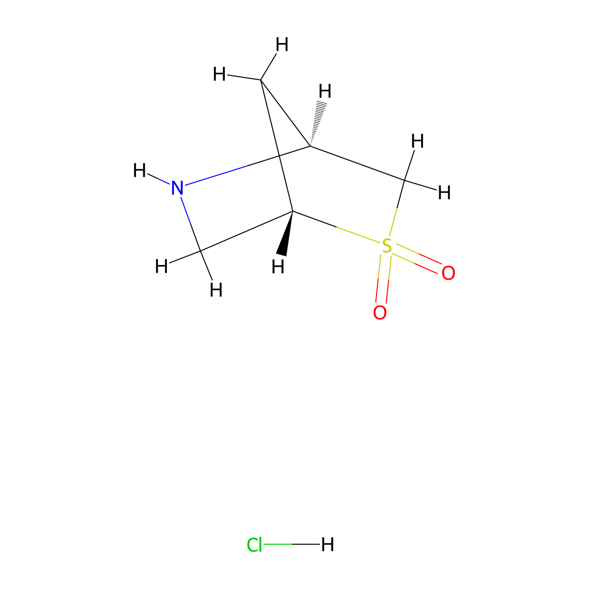 (1S,4S)-2-thia-5-azabicyclo[2.2.1]heptane 2,2-dioxide hydrochloride molecular structure, CAS 1481613-21-1
