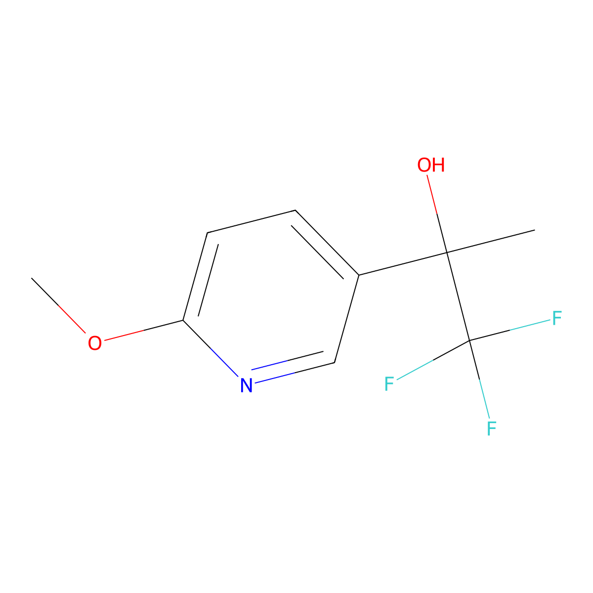 6-Methoxy-alpha-methyl-alpha-(trifluoromethyl)-3-pyridinemethanol molecular structure, CAS 1481616-47-0