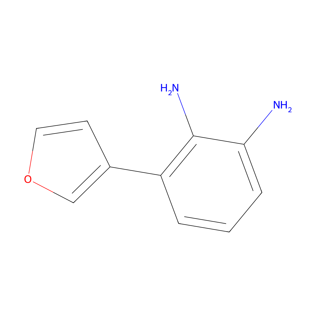 3-(3-furanyl)-1,2-Benzenediamine molecular structure, CAS 1481628-20-9