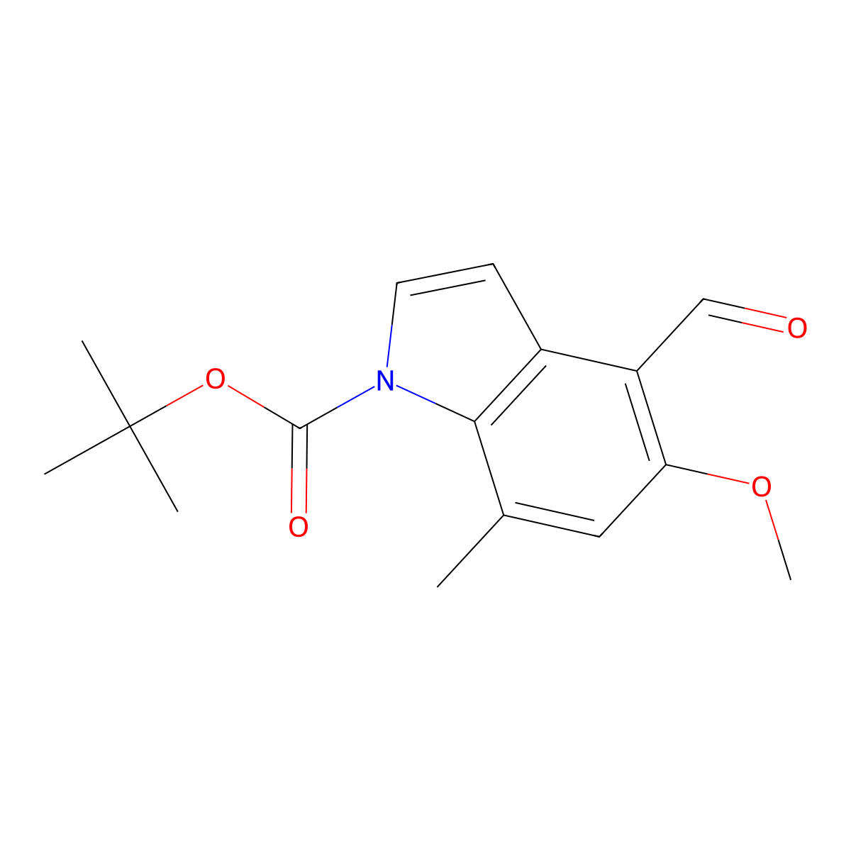 tert-Butyl 4-formyl-5-methoxy-7-methyl-1H-indole-1-carboxylate molecular structure, CAS 1481631-51-9