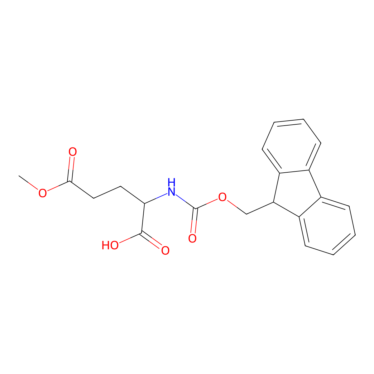 (2R)-2-((((9H-fluoren-9-yl)methoxy)carbonyl)amino)-5-methoxy-5-oxopentanoic acid molecular structure, CAS 1481642-14-1