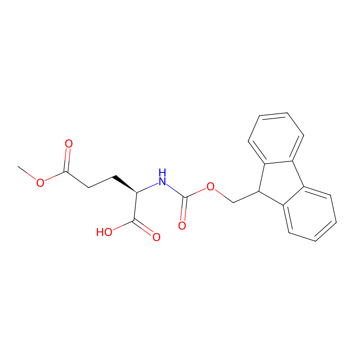(2R)-2-((((9H-fluoren-9-yl)methoxy)carbonyl)amino)-5-methoxy-5-oxopentanoic acid molecular structure, CAS 1481642-14-1