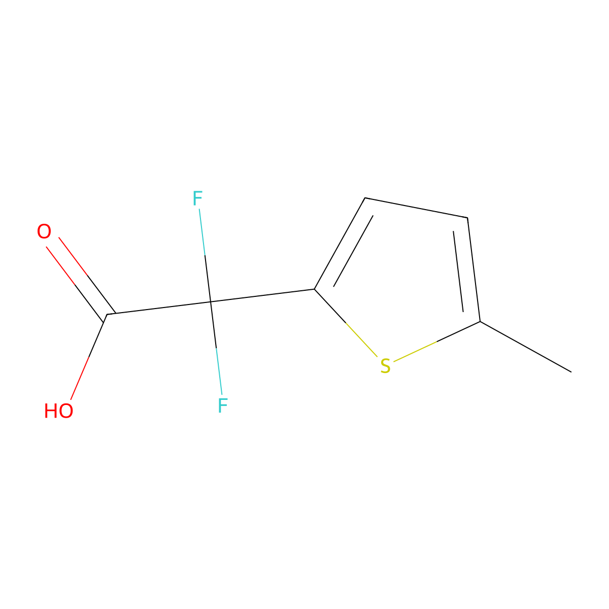 2,2-Difluoro-2-(5-methylthiophen-2-yl)acetic acid molecular structure, CAS 1481644-05-6