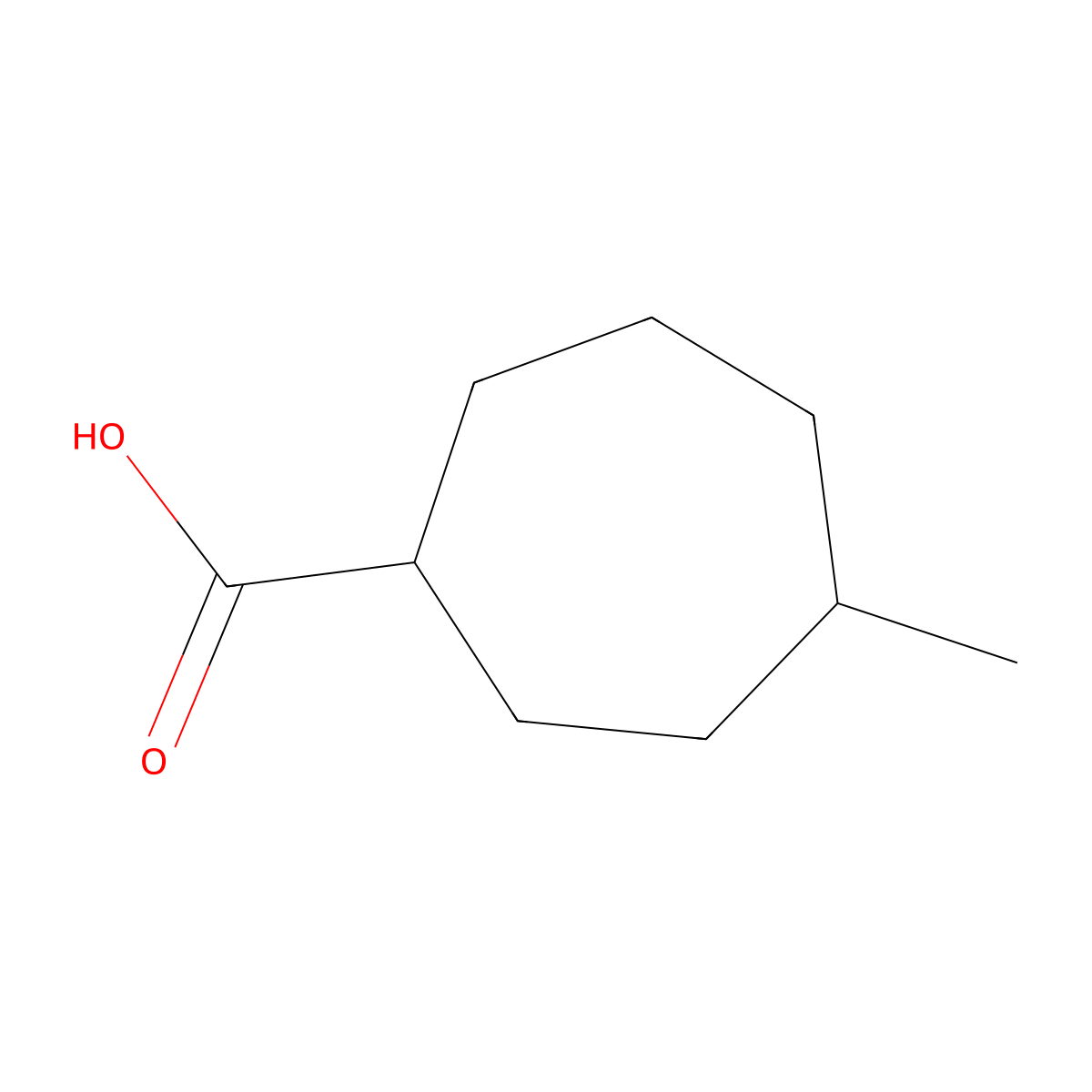 4-Methylcycloheptane-1-carboxylic acid molecular structure, CAS 1481649-74-4