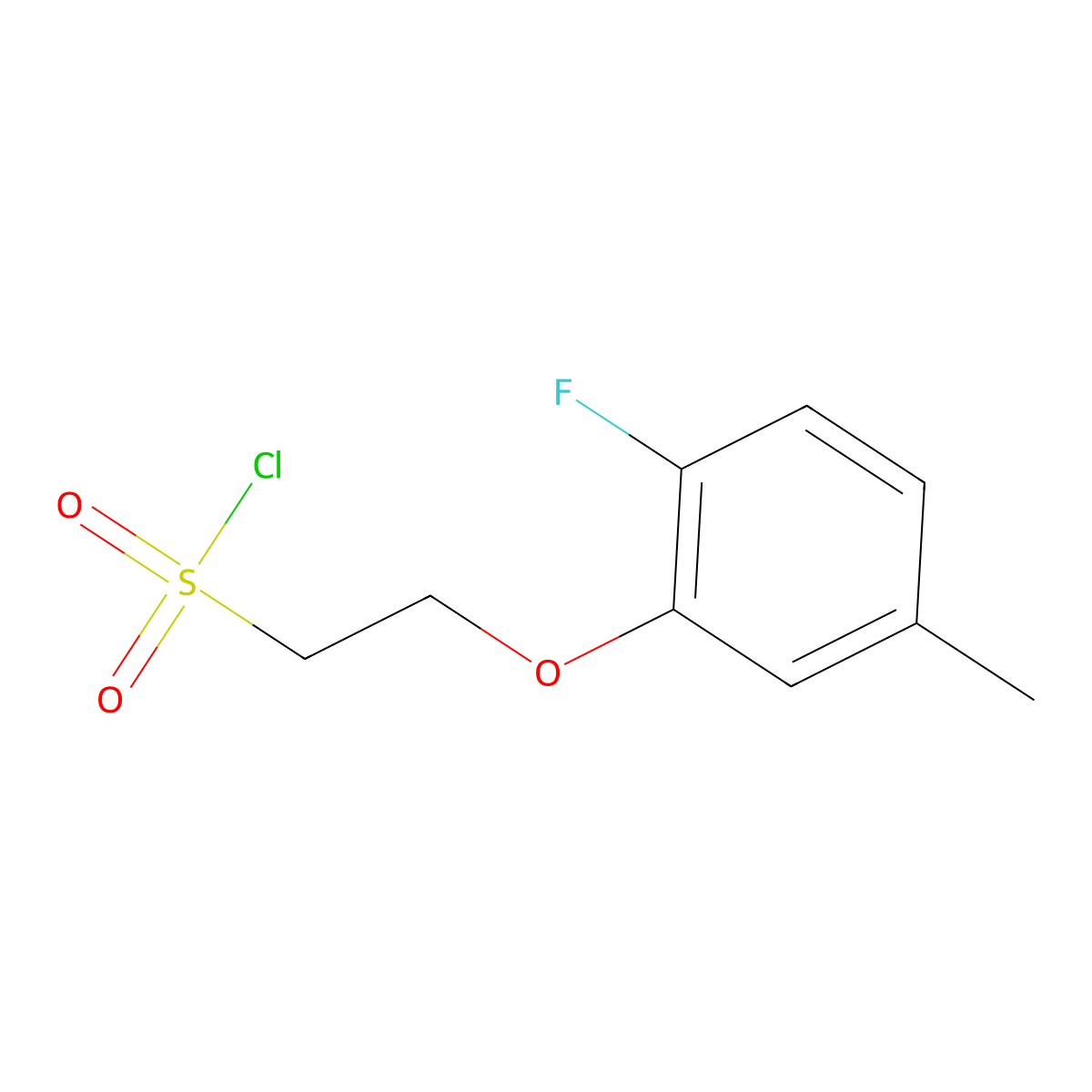 2-(2-Fluoro-5-methylphenoxy)ethane-1-sulfonyl chloride molecular structure, CAS 1481672-20-1