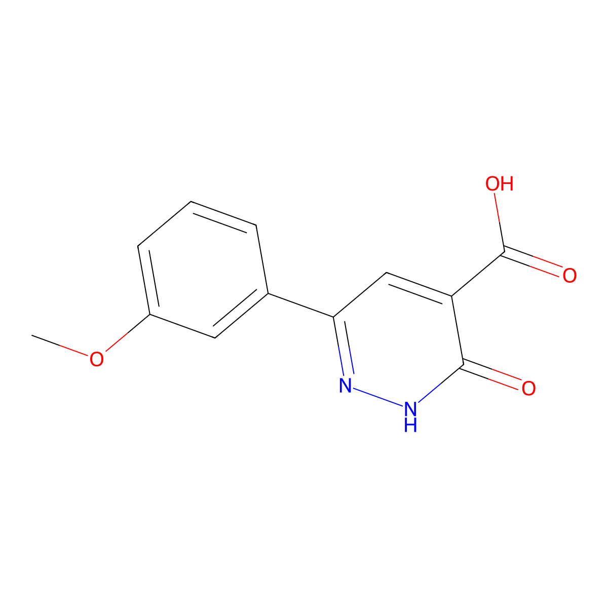 6-(3-Methoxyphenyl)-3-oxo-2,3-dihydropyridazine-4-carboxylic acid molecular structure, CAS 1481674-93-4