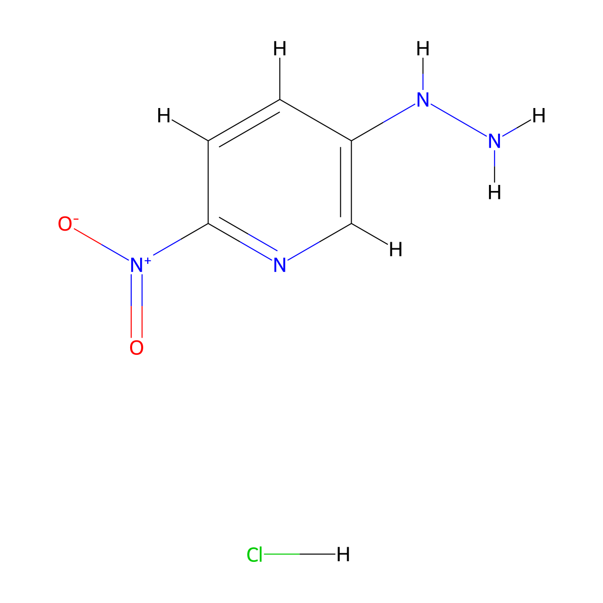 5-Hydrazinyl-2-nitropyridine hydrochloride molecular structure, CAS 1481686-25-2