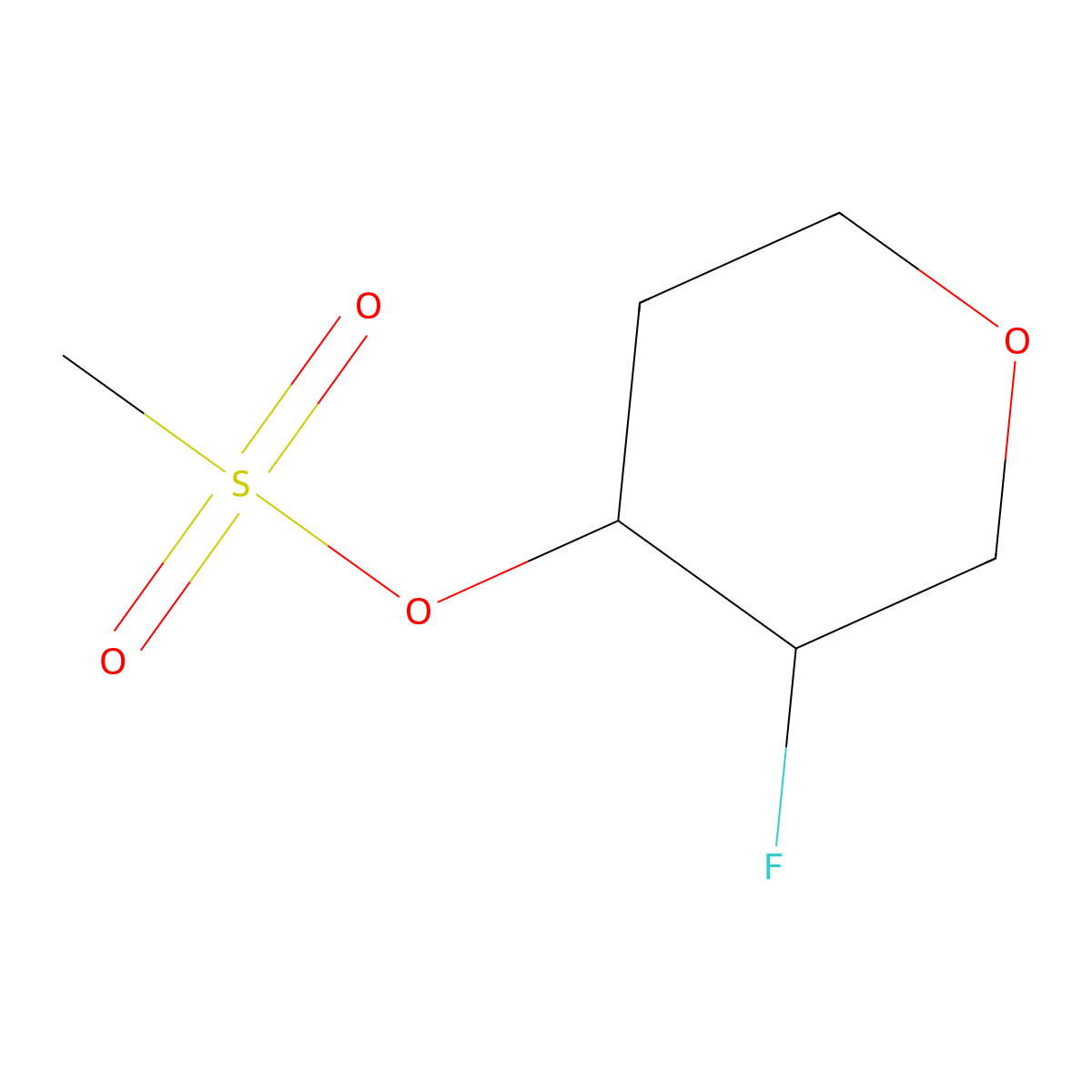 3-Fluorotetrahydro-2H-pyran-4-yl methanesulfonate molecular structure, CAS 1481690-52-1