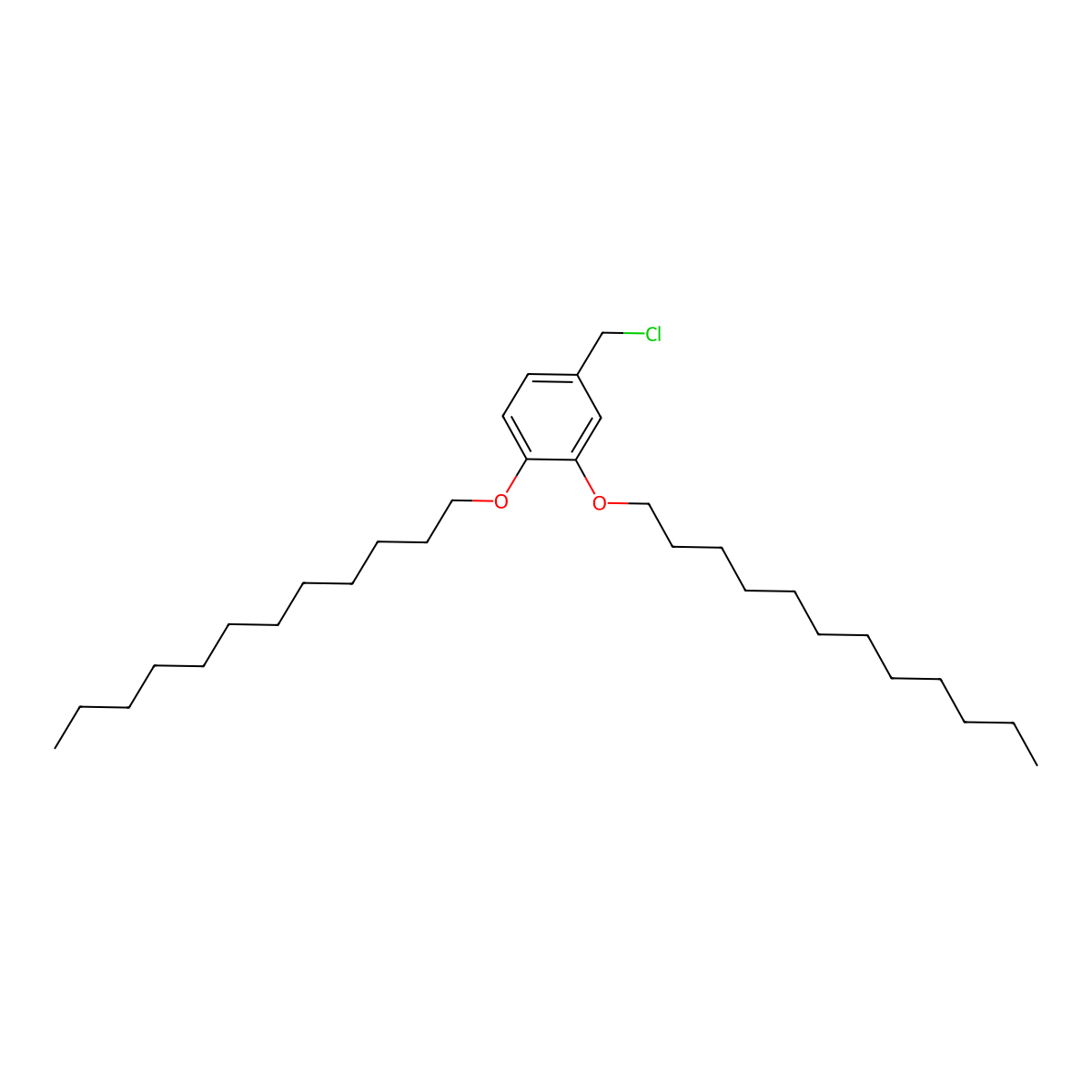 Benzene, 4-(chloromethyl)-1,2-bis(dodecyloxy)- molecular structure, CAS 148172-25-2