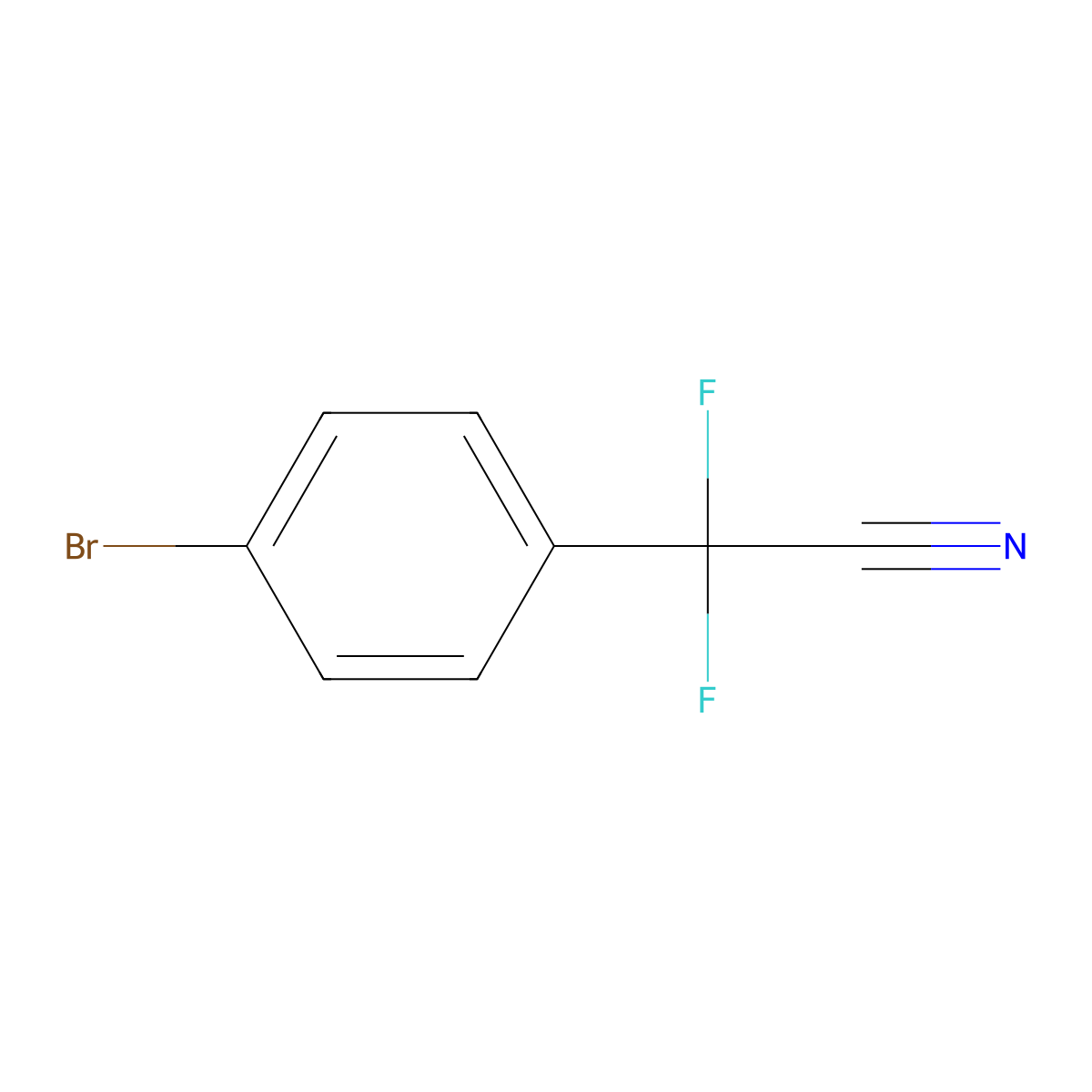 2-(4-Bromophenyl)-2,2-difluoroacetonitrile molecular structure, CAS 148172-45-6