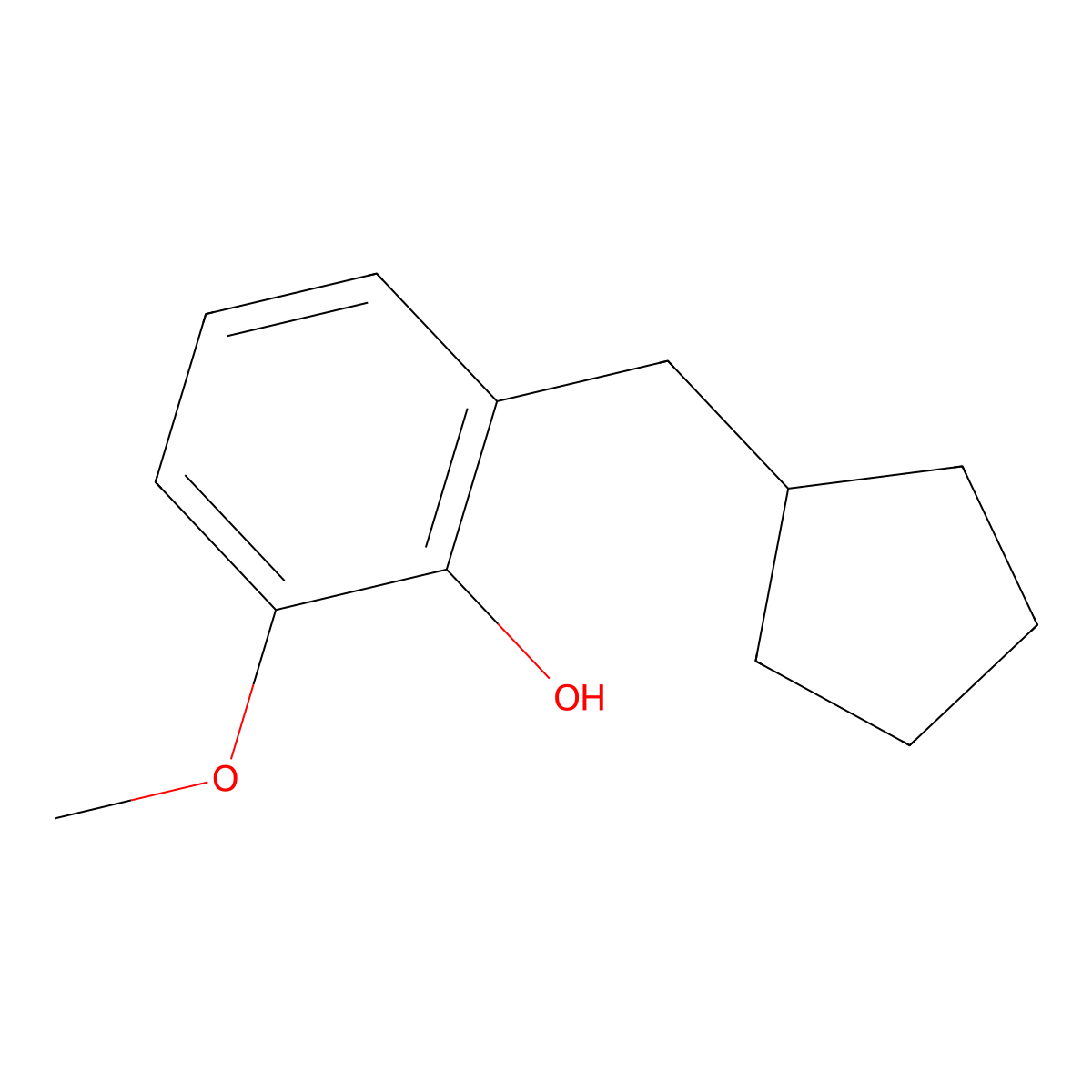 2-(Cyclopentylmethyl)-6-methoxyphenol molecular structure, CAS 148173-60-8