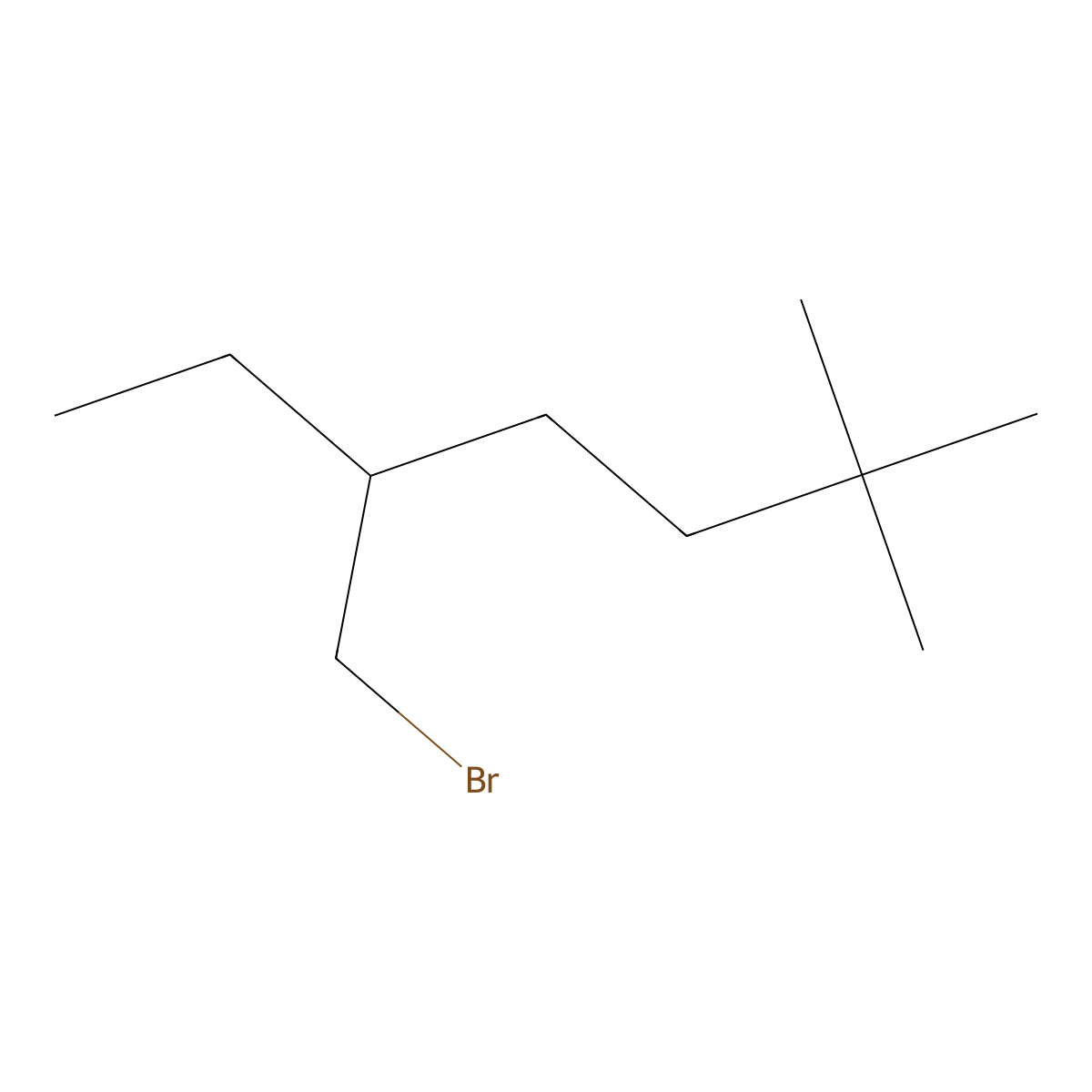 5-(Bromomethyl)-2,2-dimethylheptane molecular structure, CAS 1481772-34-2