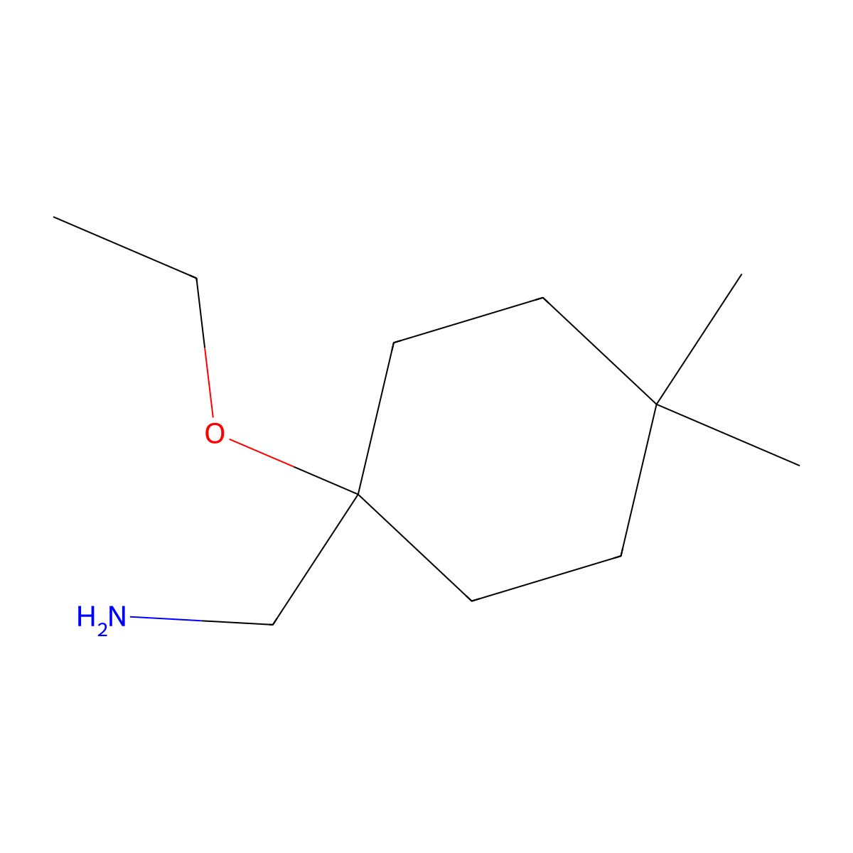 (1-Ethoxy-4,4-dimethylcyclohexyl)methanamine molecular structure, CAS 1481776-58-2
