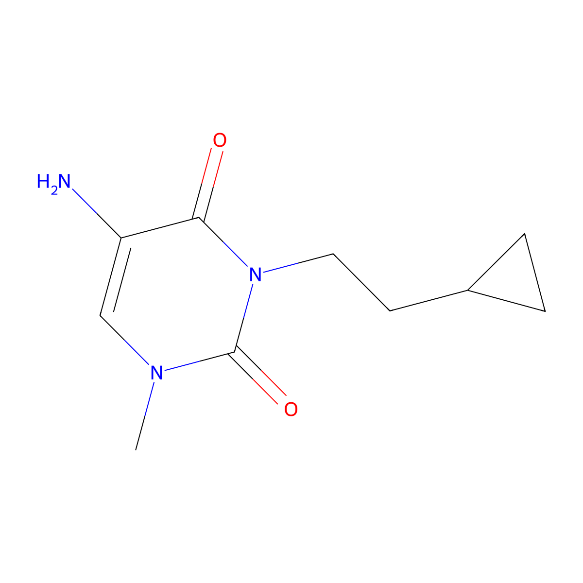 5-Amino-3-(2-cyclopropylethyl)-1-methylpyrimidine-2,4(1h,3h)-dione molecular structure, CAS 1481784-14-8