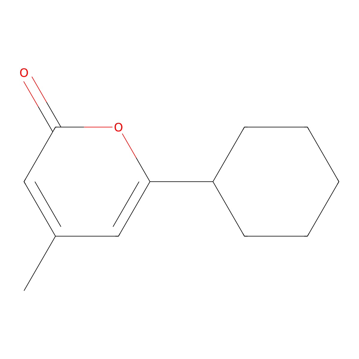 6-cyclohexyl-4-methyl-2H-pyran-2-one molecular structure, CAS 14818-35-0