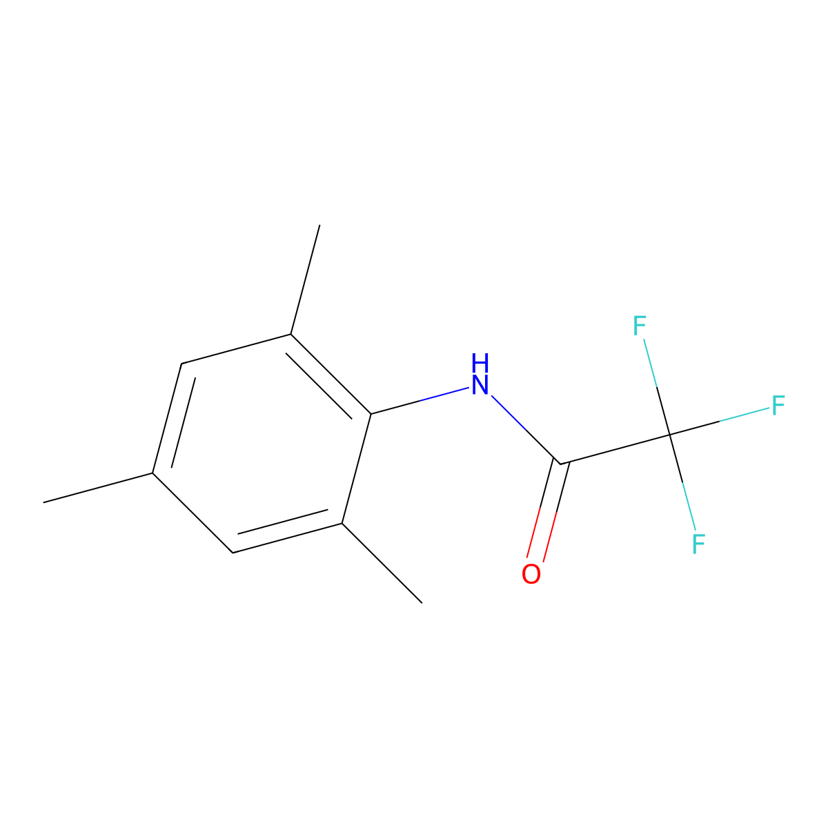2,2,2-trifluoro-N-(2,4,6-trimethylphenyl)acetamide molecular structure, CAS 14818-54-3