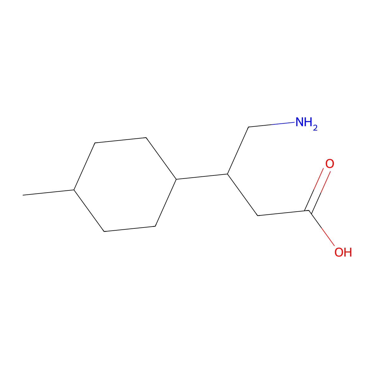 4-Amino-3-(4-methylcyclohexyl)butanoic acid molecular structure, CAS 1481805-47-3