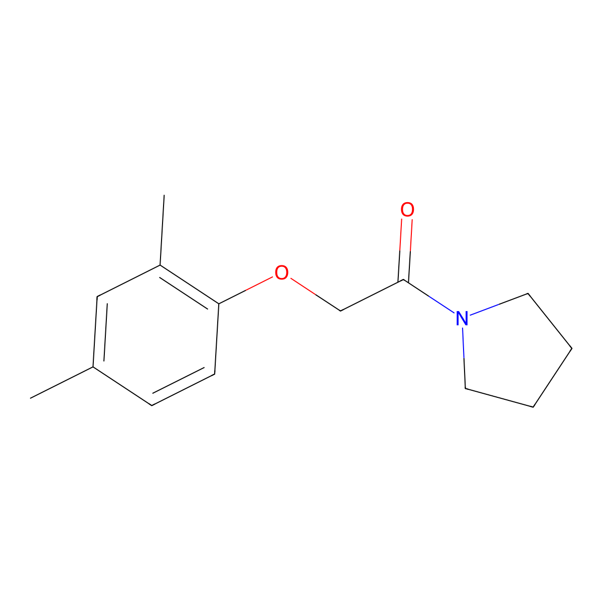 Pyrrolidine, 1-((2,4-dimethylphenoxy)acetyl)- molecular structure, CAS 148183-89-5
