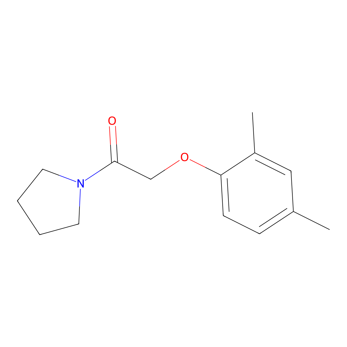 Pyrrolidine, 1-((2,4-dimethylphenoxy)acetyl)- molecular structure, CAS 148183-89-5